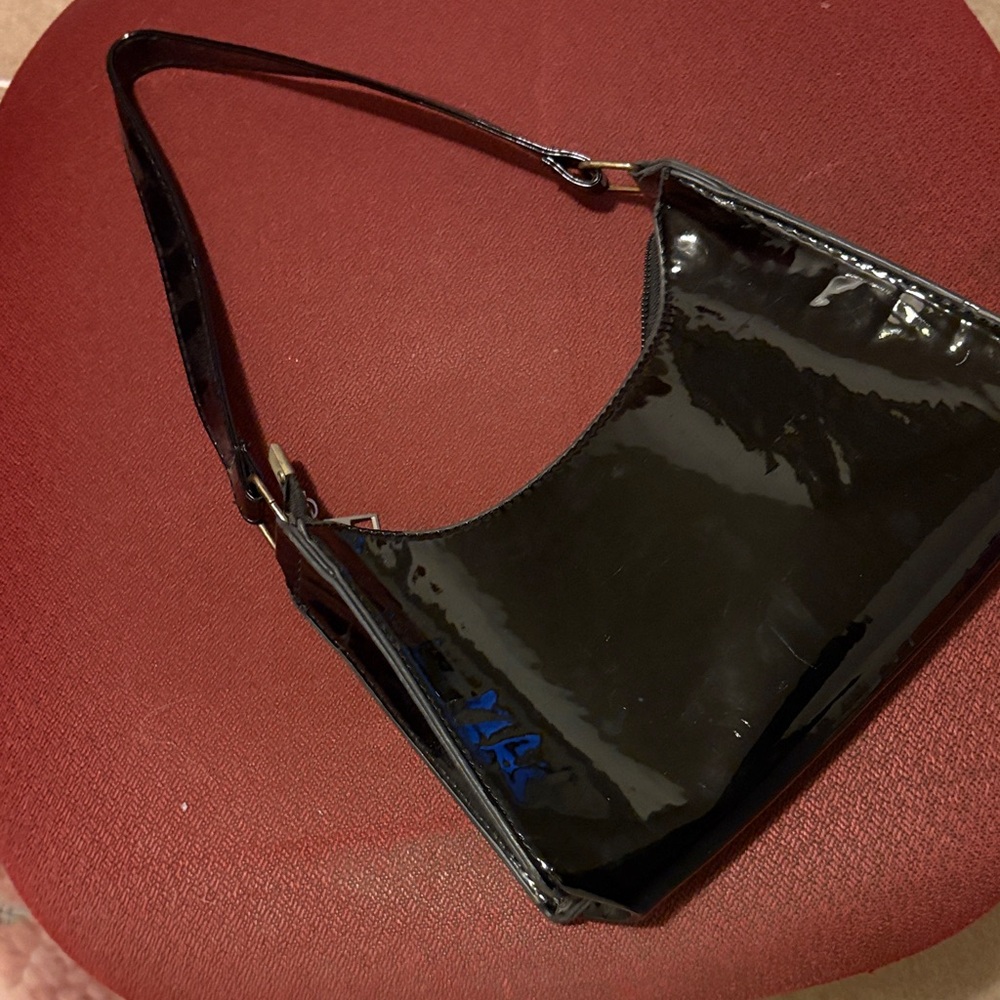 Black Patent Leather Shoulder Bag
